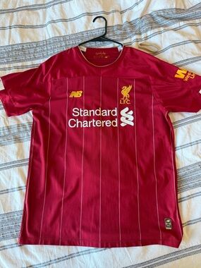 Mo Sala New Balance Liverpool FC Home Jersey - Red and Yellow